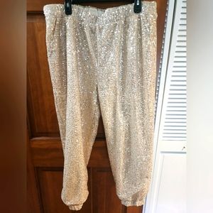 Sequin jogger pants